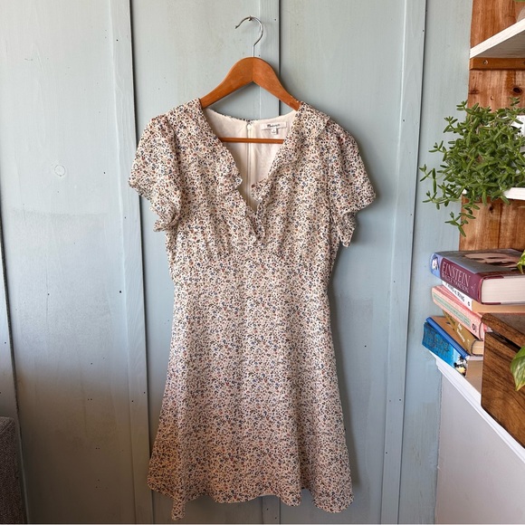 Madewell 100% Silk Ruffle-Neck Mini Dress - Picture 6 of 13